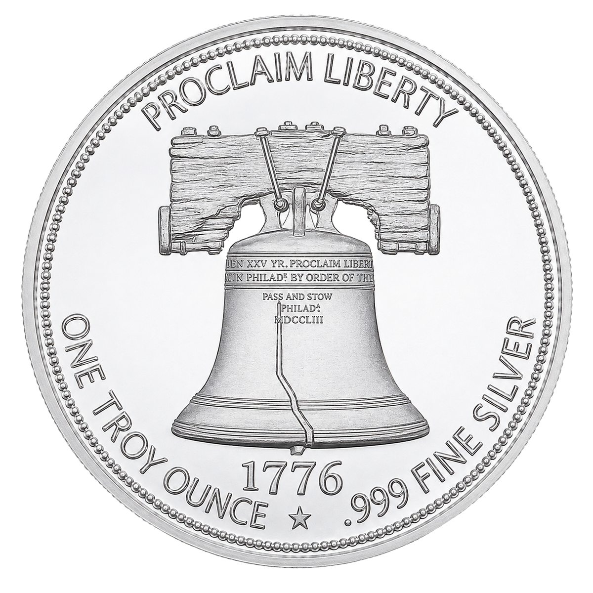 Liberty Bell silver coin